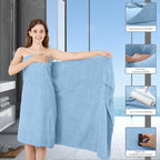 8 Piece Bathroom Towel Set Blue |2 Oversized Large Bath Towels Sheet, 2 Hand - Image 4
