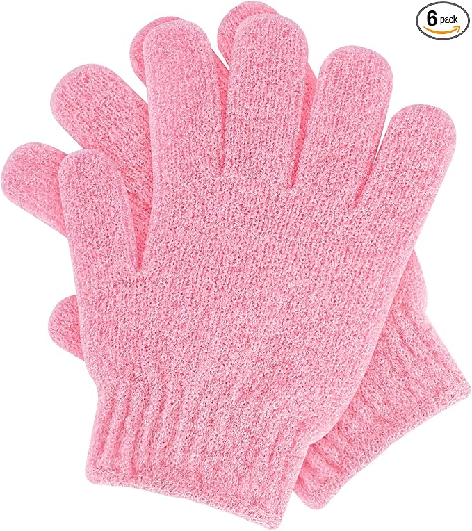 Sibba 2Pcs Exfoliating Wash Gloves Dual Texture Bath Gloves by Sibba