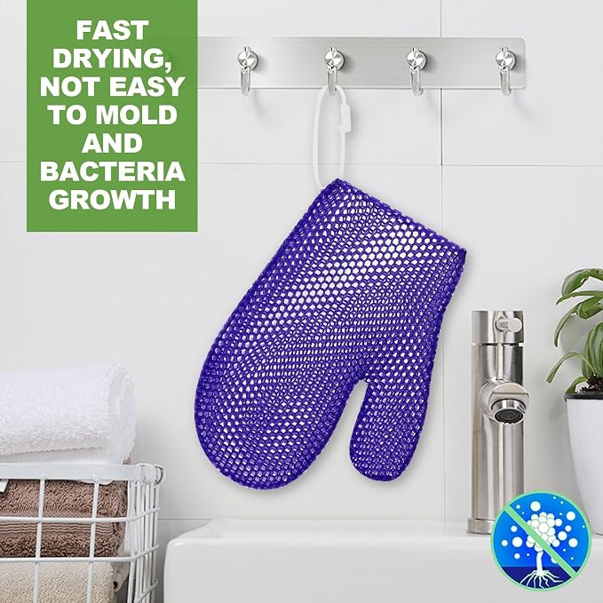 Honeycomb Exfoliating Bath Gloves - Image 6