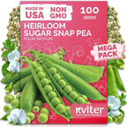KVITER 100 Sugar Snap Peas Seeds – Sweet Pea Heirloom Seed, Crisp Flavor by KVITER