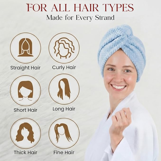 2 Pack Microfiber Hair Towel Wrap - Image 8