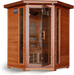 Blue Wave Hudson Bay 3-Person Cedar Corner Infrared Sauna by BlueWaveProducts