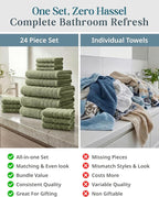 24-Piece Luxury Bathroom Towel Sets – 100% Cotton Bath Towel, 2 Bath Sheets - Image 5