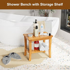 Large Bamboo Shower Bench Stool - Image 2