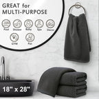 VOOVA & MOVAS Gray Hand Towels for Bathroom, Large 18" x 28" - Image 5