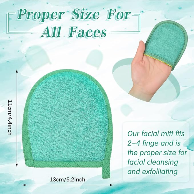 Frienda 4 Pcs Exfoliating Gloves Facial Scrub Mitts Exfoliator Scrubber - Image 2