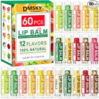 DMSKY 60 Pack Lip Balm, Natural Lip Balm Bulk, Moisturizing Lip Balms by DMSKY
