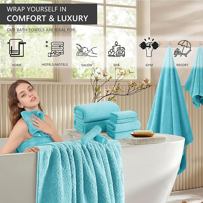 4 Piece Extra Large Bath Towel 35"x70" Oversized Bath Sheet Bath Towel Set - Image 2