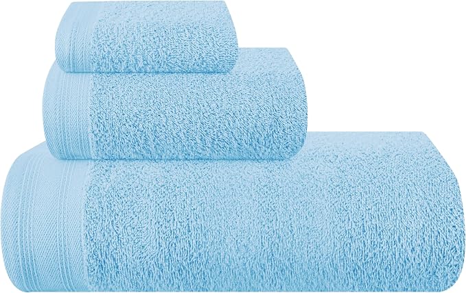 Ultra Soft 3 Pack Cotton Towel Set, Contains a Bath Towels 28x55 inch, a Hand by Unknown