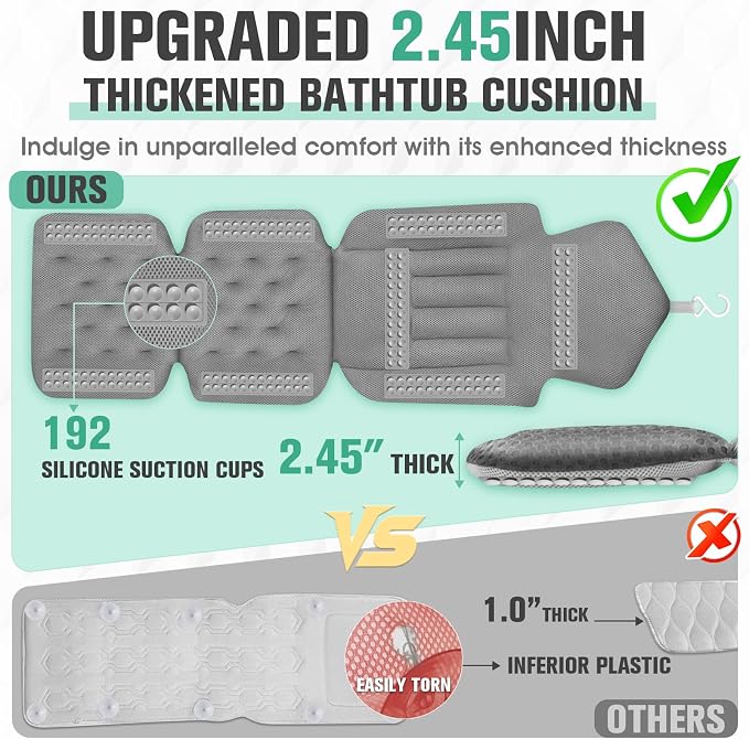 Upgraded Full Body Bath Pillow for Bathtub, Luxury Thick Bath Cushion for - Image 4