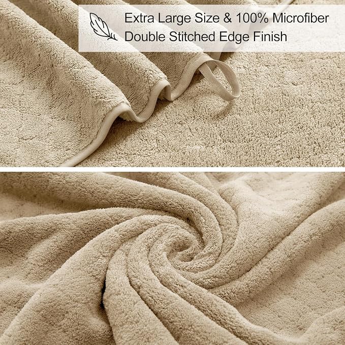 4 Piece Extra Large Bath Towels Set 35x70 Inches - Image 6