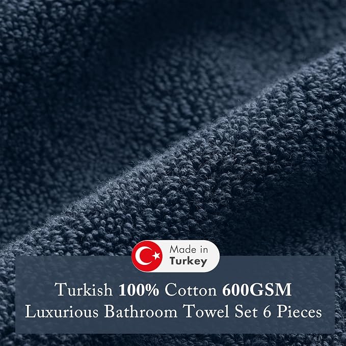 Madison Park Turkish 100% Cotton Towel Set, 600Gsm Luxury Premium Weight - Image 3