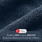 Madison Park Turkish 100% Cotton Towel Set, 600Gsm Luxury Premium Weight - Image 3