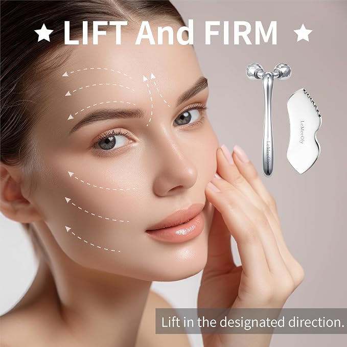 LeMeeOly Stainless Steel Gua Sha Facial Tools Metal GuaSha Tool - Image 3
