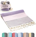 ATANI Turkish Beach Towel, Converts to a Bag, Oversized 100% Cotton Bath Towels by ATANI