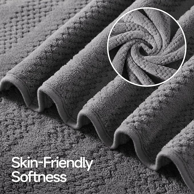 ecolook 4 Pack Microfiber Bath Towels, 31 x 63 inches Extra Large Bath Towel Set - Image 6