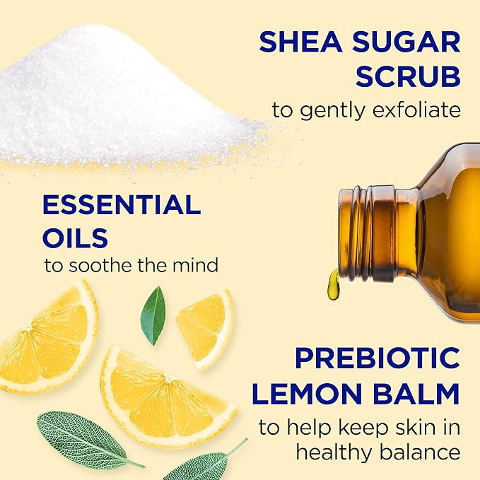 Dr Teal's Shea Sugar Scrub, Prebiotic Lemon Balm, 19 oz - Image 2