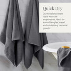 NY Loft 100% Cotton Bath Towel Set of 4 | Grey Towels | Oeko-TEX® Standard 100 - Image 3