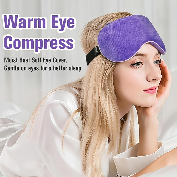 BeHoomi Heated Eye Mask, Weighted Sleep Mask Warm Compress - Image 2