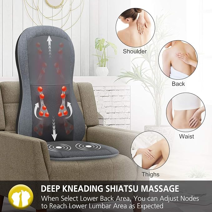 COMFIER Shiatsu Full Back Massager, Massage Chair Pad - Image 3