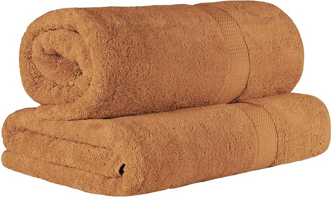 SUPERIOR Egyptian Cotton Pile Bath Sheet Set of 2, Ultra Soft Luxury Towels - Image 2