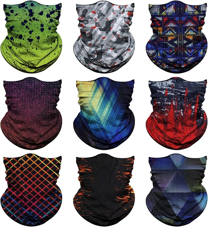 Venswell Neck Gaiter Face Mask Men Women, Seamless Bandana Rave Face Cover by Venswell