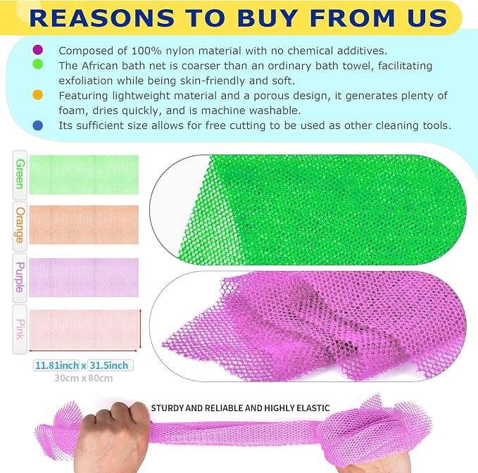 4 Pieces African Net Sponge for Deep Exfoliation – African Net Sponge Authentic - Image 2