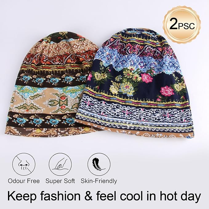 Women's Summer Beanie for Men Hat Boho Hats Adult Dwarf Hats Chemo Cap Cancer - Image 3