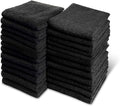 Black Bleach Proof Towels Set, 24 Pack 100% Cotton 16" X 27" Color Safe by GrokoTextiles