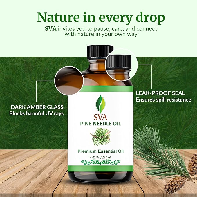 SVA Pine Needle Essential Oil – 4 Fl Oz – 100% Natural Pine Needle Oil - Image 7