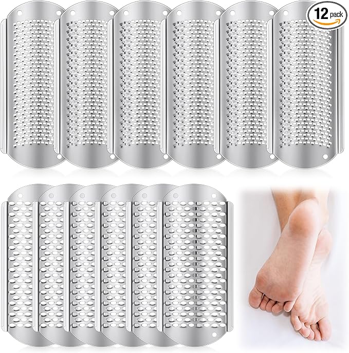 Moxweyeni 12 Pack Silver Foot File Callus Remover Replacement Blades Metal File by Moxweyeni
