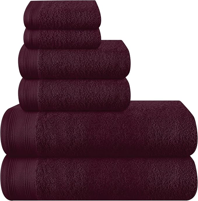 Ultra Soft 6 Pack Cotton Towel Set, Contains 2 Bath Towels 28x55 inch, 2 Hand by Unknown