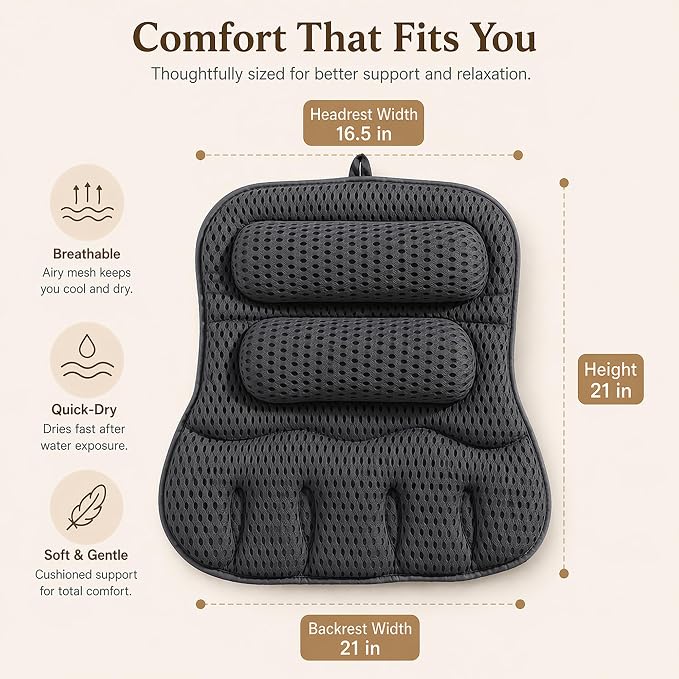 Luxury Bath Pillow for Tub, - Image 3