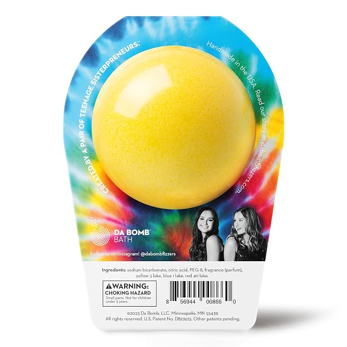 Da Bomb Bath Tie Dye Yellow Bath Bomb, Passion Fruit - Image 3