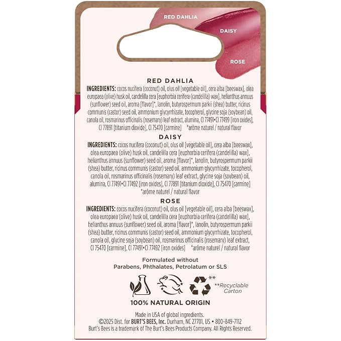 Burt’s Bees Tinted Lip Balm, Mothers Day Gifts, Value Pack Includes 3 Lip - Image 12