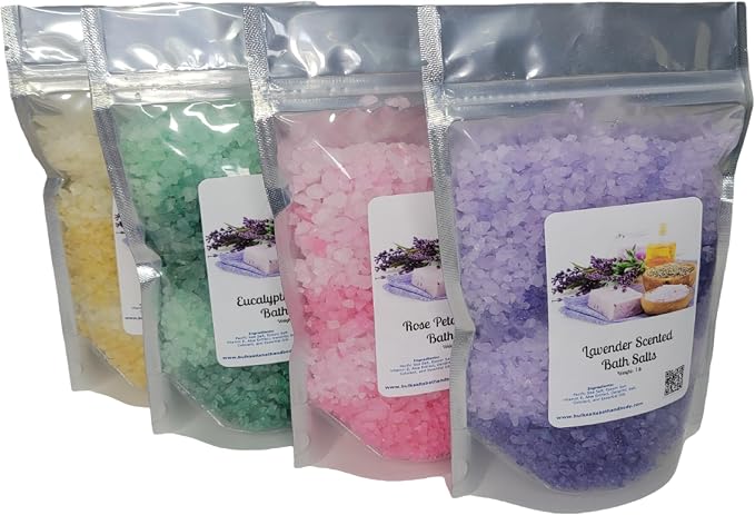 Bath Salts | 1lb Bags | Aromatherapy Gift Lot | Four Different Scents | Bathing by Bulk+Salts+Bath+%26+Body