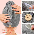 YFONG 2 Pack Large Microfiber Hair Towel Wrap, Super Absorbent Quick Dry Hair - Image 5