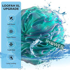 SHOWER BOUQUET Loofah-Bath-Sponge XL Swirl-Mix-Color 4-Pack // Extra-Large 75g - Image 4