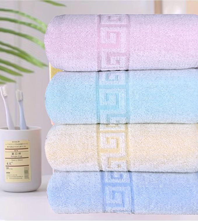 BolBom*S 100% Cotton Bath Towels, 4 Pack, Light Weight, Super Absorbent and - Image 2