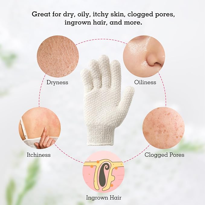 Evridwear Exfoliating Glove Shower Gloves Exfoliate Dead Skin - Image 5