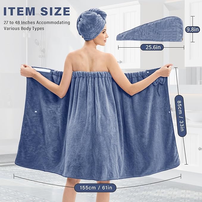 Bath Wrap Towels for Women – Adjustable Spa Shower Wrap - Image 2