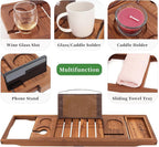 VaeFae Premium Teak Bathtub Tray, Expandable Wooden Bath Tray - Image 5