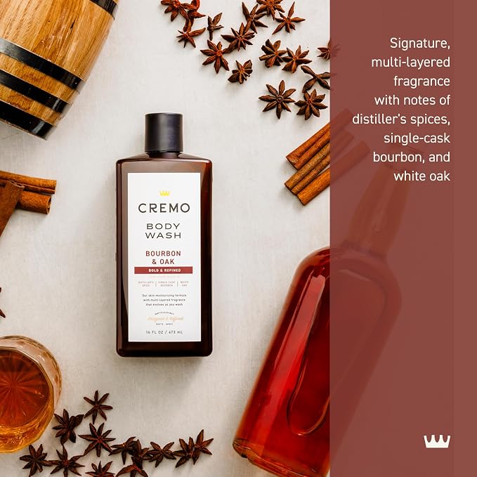 Cremo Body Wash for Men, Rich-Lathering Bourbon & Oak, 16 Fl Oz - Image 2