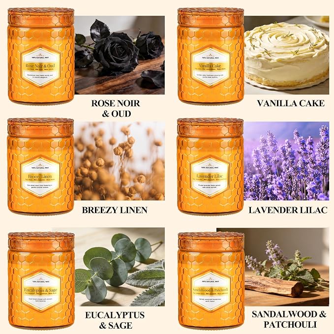 6 Pack Natural Soy Wax Jar Candles - Image 2