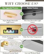 Brushe Gold Bathroom Vanity Light, 16.5 Inch 10W Dimmable LED Bathroom Light - Image 3