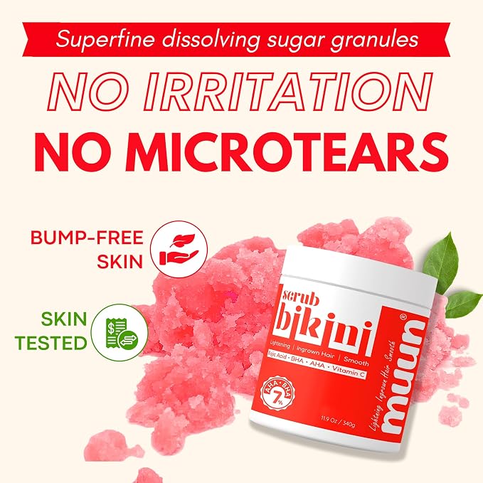 Bikini Area Exfoliator Pack 2-2% Kojic Acid Vitamin C & 7% AHA/BHA Even Skin - Image 5