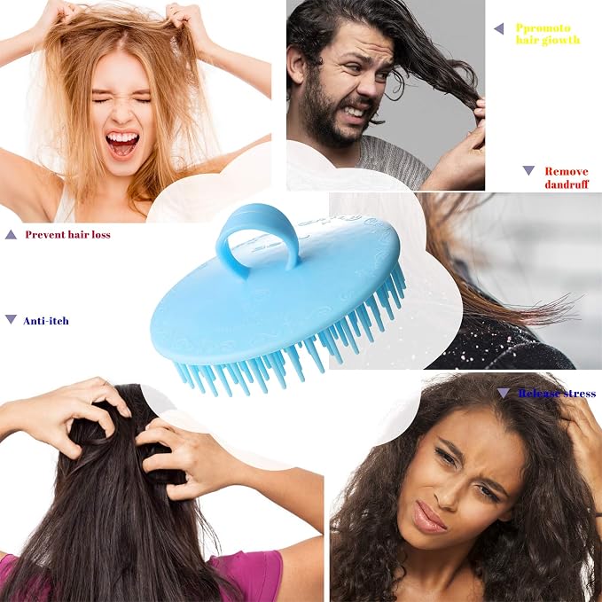 2Pack Hair Scalp Exfoliator Brush Dandruff Cleaning Brush, Flexible Scalp - Image 5