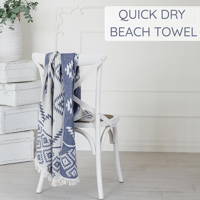 Premium Turkish Beach Towel – 100% Cotton, Quick Dry, Sand Free, Oversized Pool - Image 7