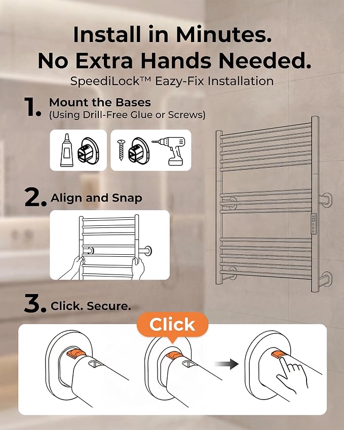 High-Density Foldable Heated Towel Rack, Smart Dual-Zone App/Voice Control - Image 6