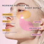Under Eye Patches Kit: 120 Pcs Rosy Caffeine & 24K Gold Gel Eye Mask - Image 3